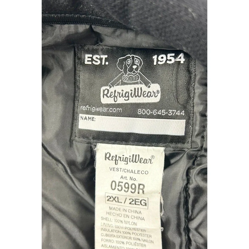 RefrigiWear Vest Men 2XL Blue Quilted Insulated Workwear 0599R